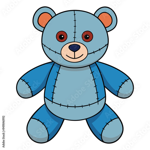 Cute teddy bear doll cartoon vector