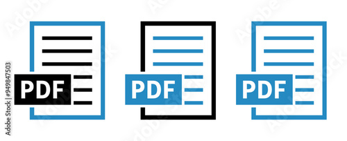 zestaw ikon pliku PDF