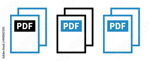 zestaw ikon pliku PDF