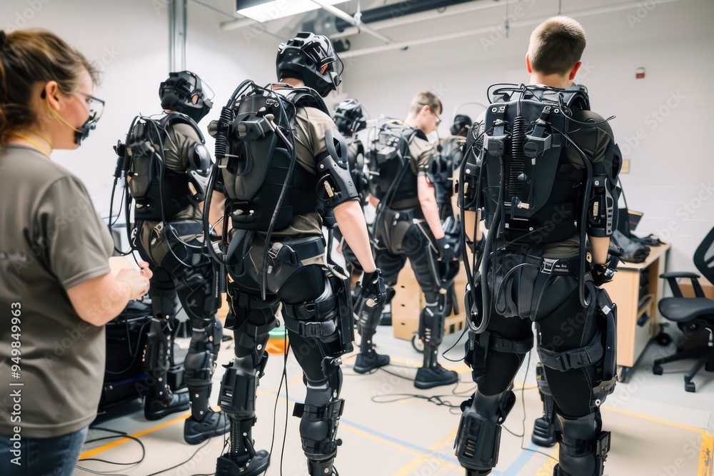 Army robots undergoing testing in the UK, showcasing advanced technology for military applications and operations, AI generated Army robots undergoing testing in the UK, showcasing advanced technology for military applications and operations, AI generated