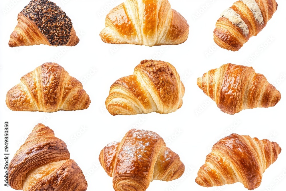 Croissant collection isolated on a white background Croissant collection isolated on a white background