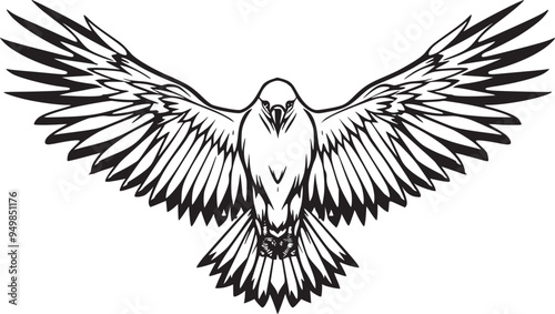 Bold Eagle Soaring: A Dynamic Vector Graphic for Powerful Designs