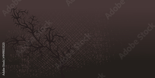 Abstrakter Hintergrund mit Grunge Textur und Baum Silhouette - Äste