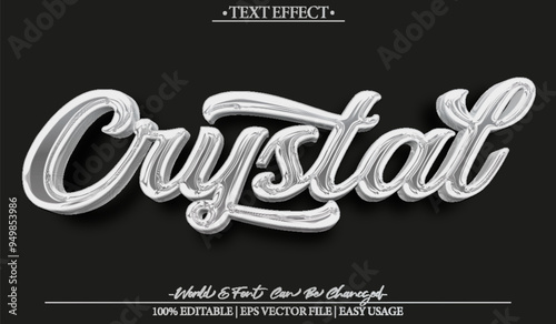 Crystal Vector Text Effect Editable Alphabet Sheer Transparent Gauzy Filmy