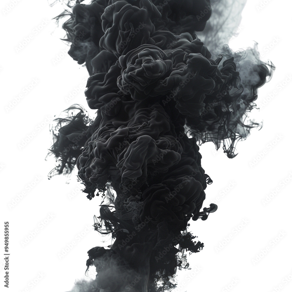Abstract Black Ink Swirl in Water Abstract Black Ink Swirl in Water