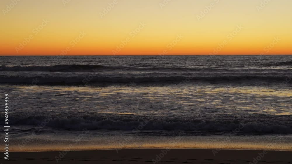 Orange Evening Light on California Beach Sunset Orange Evening Light on California Beach Sunset