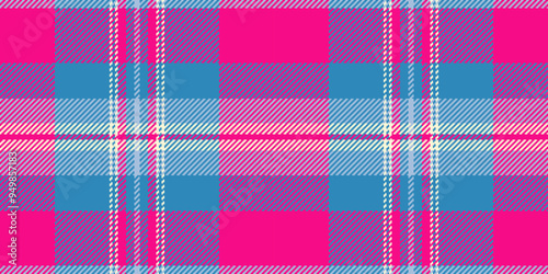 Wide background vector textile, deco seamless pattern fabric. Lined check texture plaid tartan in bright and cyan colors.