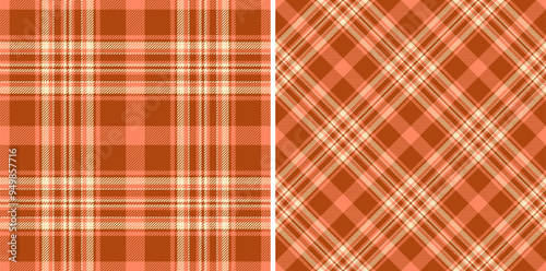 Fabric pattern vector of seamless tartan textile with a background check plaid texture. Set in gold colors for thanksgiving fashion cozy celebration.