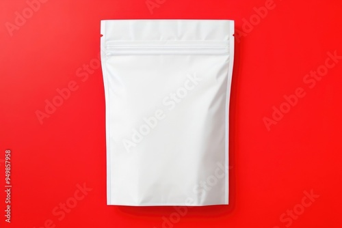 Packaging pouch over a color background mockup