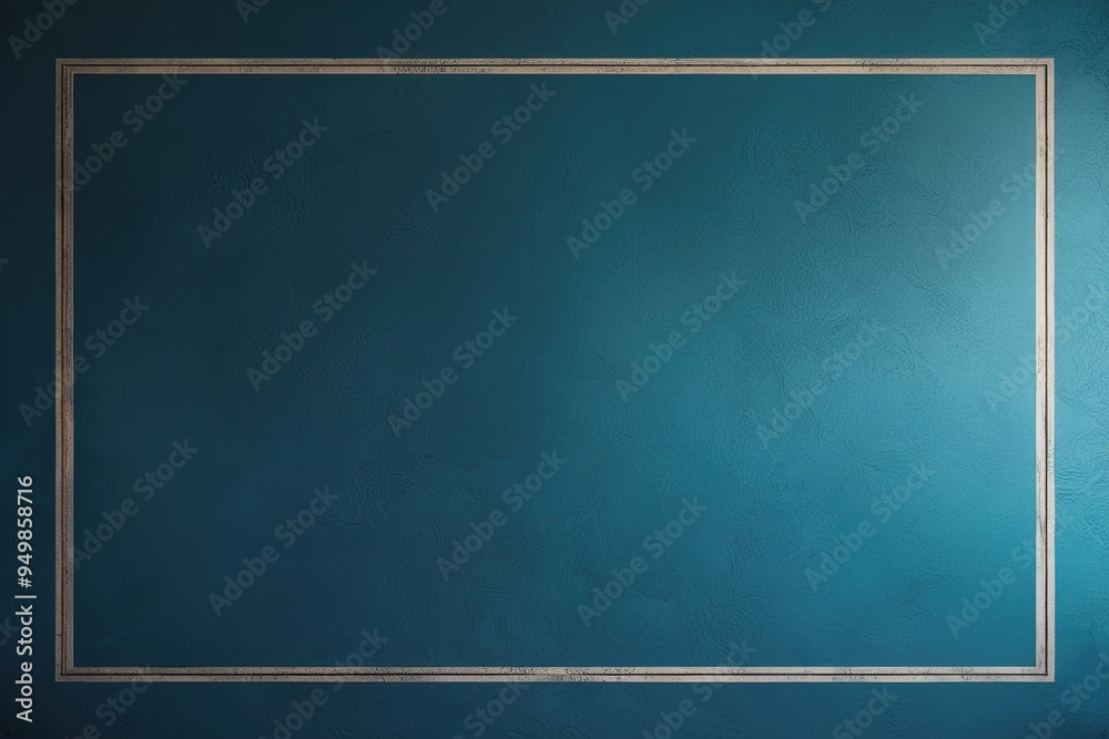 Elegant Ocean Blue Wall Texture with Dark Edges and Vintage Border Design Elegant Ocean Blue Wall Texture with Dark Edges and Vintage Border Design