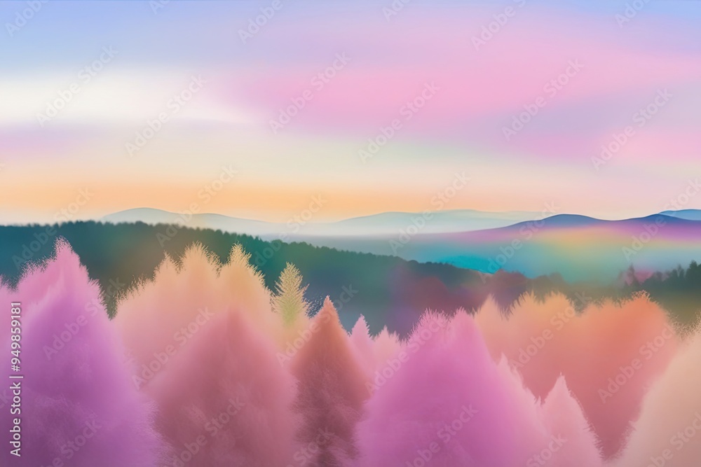 Fototapeta premium Vibrant Landscape Spectrum with Soft Pastel Velvet Gradient Texture