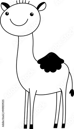 Cute camel clipart design illustration