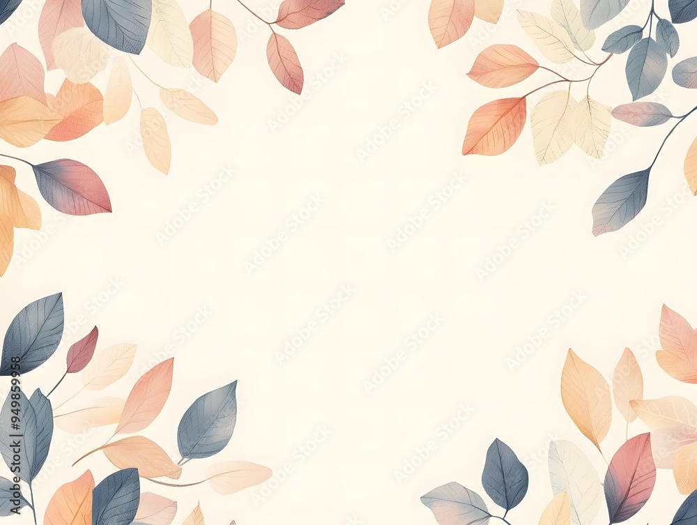 Autumn mood wallpaper Watercolor illustration graphic autumn leaves, , Generative AI Autumn mood wallpaper Watercolor illustration graphic autumn leaves, , Generative AI