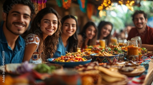 A group of people are smiling