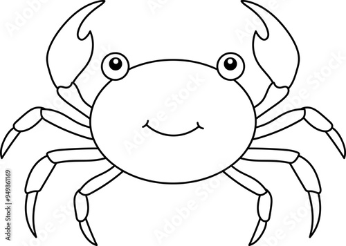 Cute crab clipart design illustration