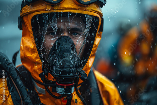 AI generated photo of professional rescue service against outdoor danger