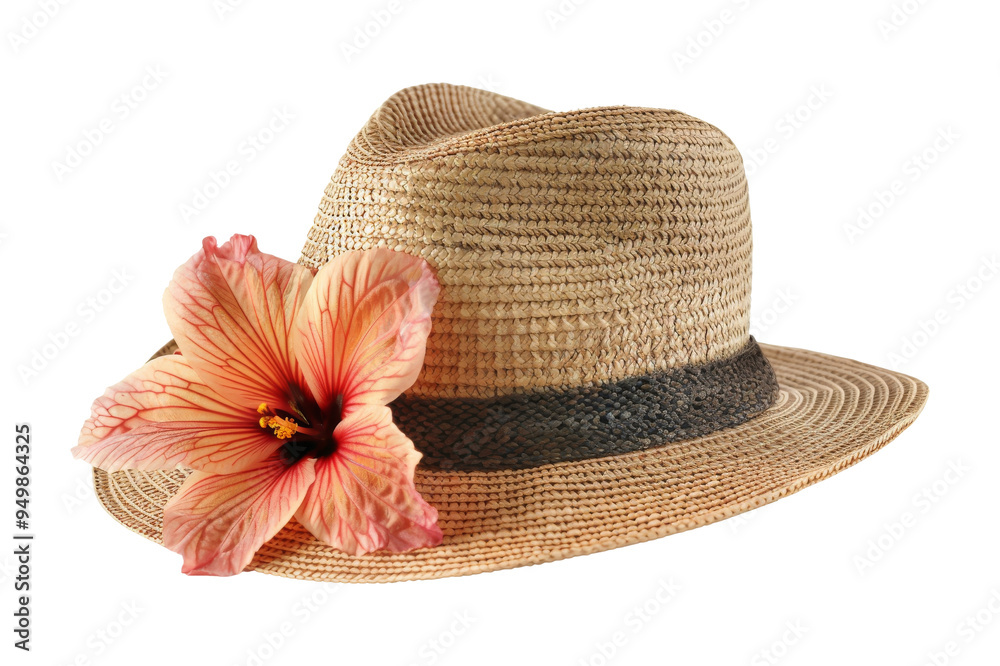 Straw Hat with Hibiscus Flower Straw Hat with Hibiscus Flower