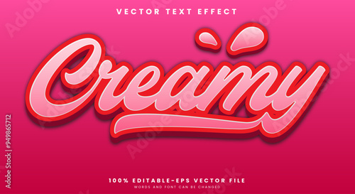 Creamy 3d Cartoon Style editable text effect template suitable for sweet food menu