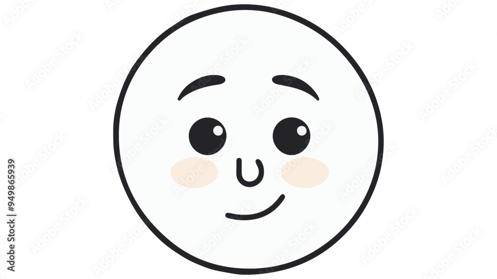 Fototapeta premium cute emoji face smiling with pink cheeks