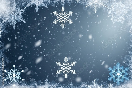 Winter Snowflakes Overlay Effect with Crystalline Ice Chill