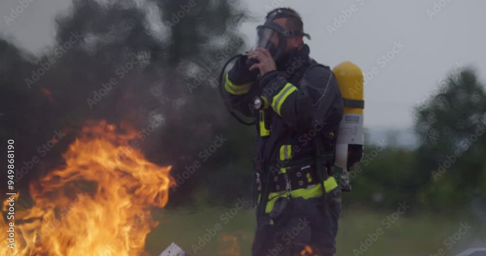 Firefighters fight the fire flame to control fire not to spreading out. Firefighter industrial and public safety concept. Traffic or car accident rescue and help action. Firefighters fight the fire flame to control fire not to spreading out. Firefighter industrial and public safety concept. Traffic or car accident rescue and help action.