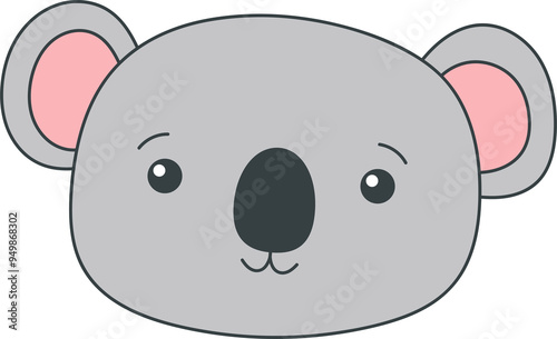 Cute koala clipart design illustration