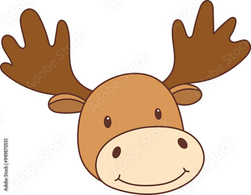 Cute moose clipart design illustration