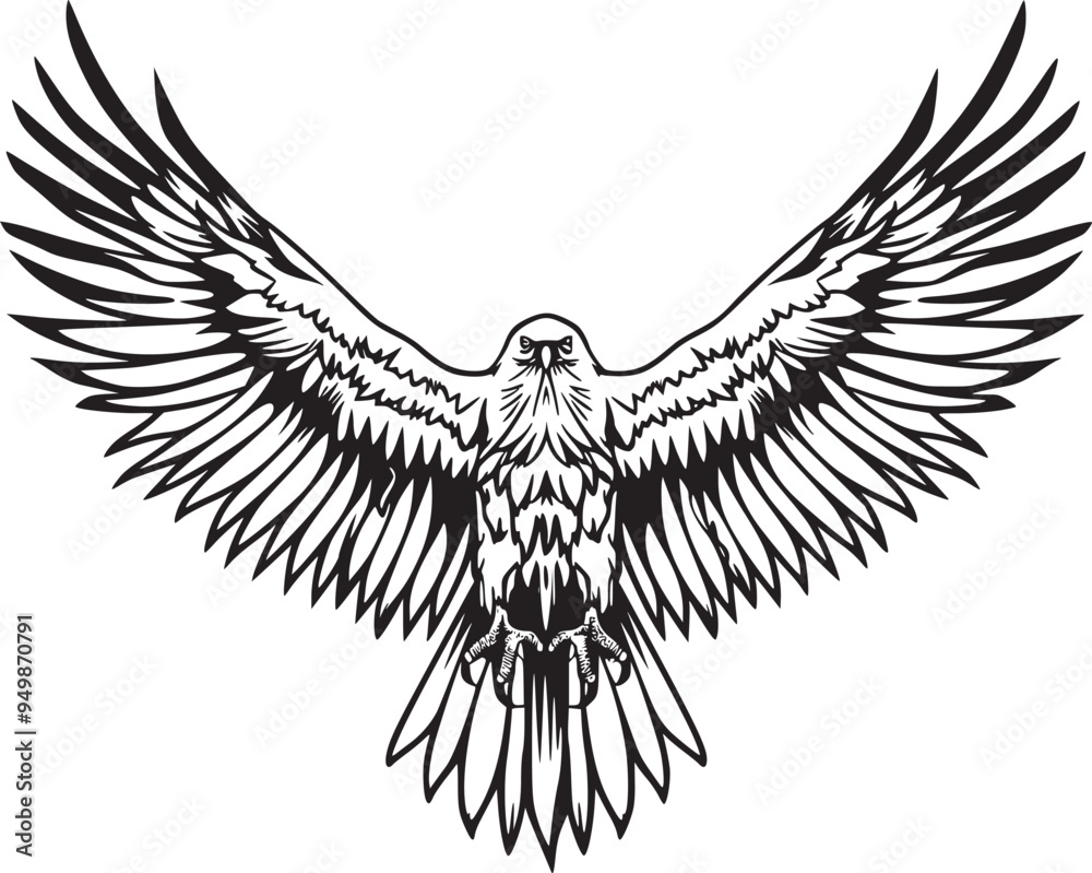 Obraz premium Bold Eagle Soaring: A Dynamic Vector Graphic for Powerful Designs