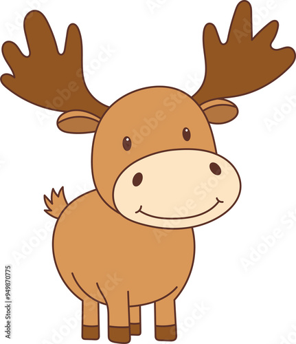 Cute moose clipart design illustration