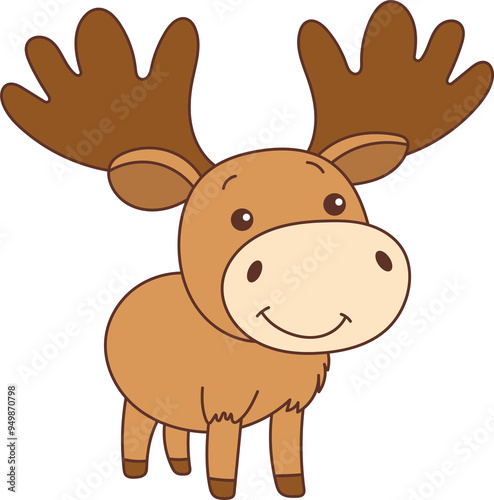 Cute moose clipart design illustration