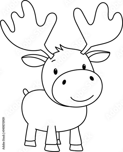 Cute moose clipart design illustration