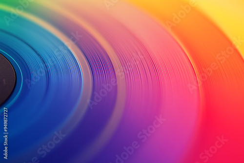 Vinyl record close-up in different bright colors, wallpapers
