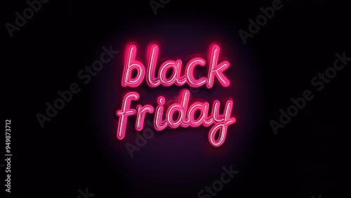 Black Friday Neon Sign Glowing in Pink 