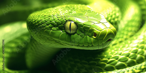 green snake, Generative AI.