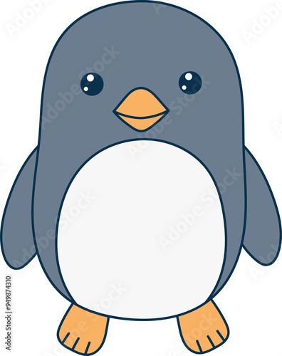 Cute penguin clipart design illustration