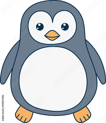 Cute penguin clipart design illustration