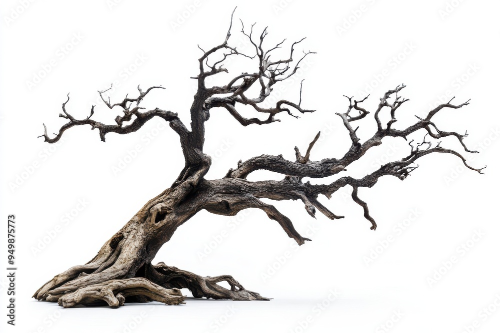 Old dead spooky tree isolated on white background Old dead spooky tree isolated on white background