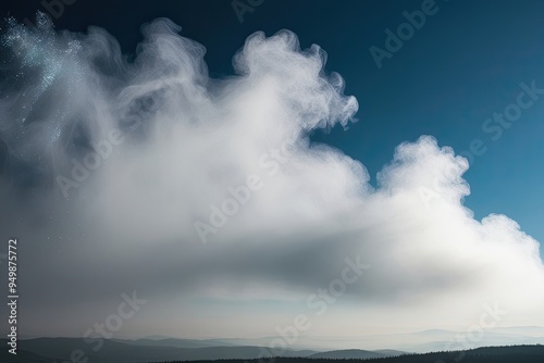 Enchanting White Cloud Vapor with Mystical Haze and Drift Fog Shimmering Essence