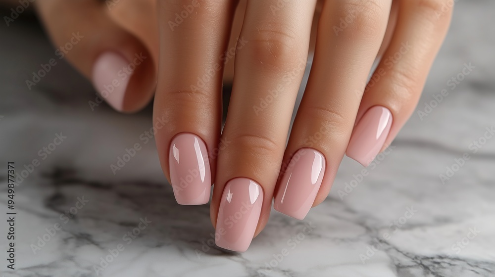 Closeup to woman hands with elegant neutral colors manicure Closeup to woman hands with elegant neutral colors manicure