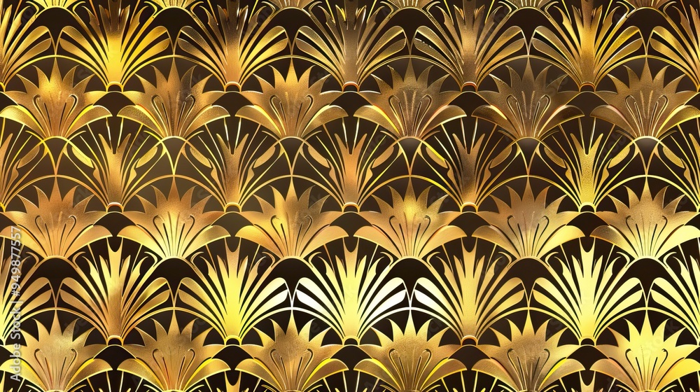 Luxury golden wallpaper. Art Deco Pattern, Vip invitation background texture for print, fabric, packaging design