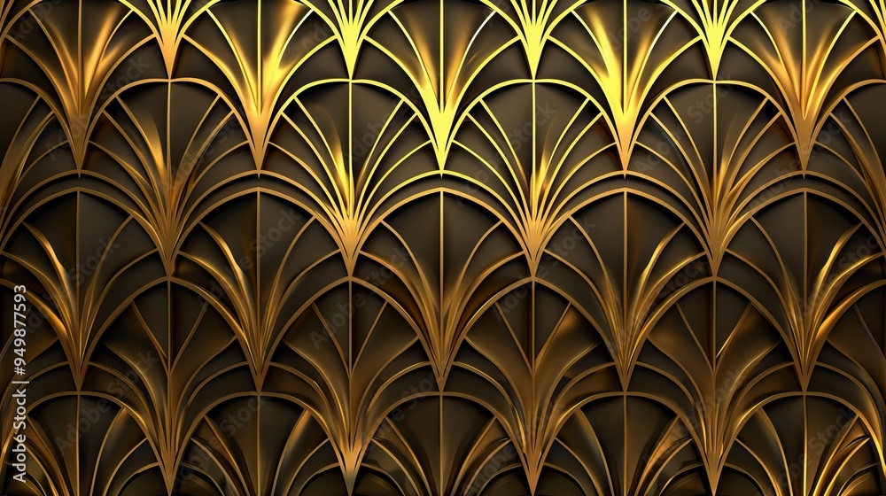 Luxury golden wallpaper. Art Deco Pattern, Vip invitation background texture for print, fabric, packaging design Luxury golden wallpaper. Art Deco Pattern, Vip invitation background texture for print, fabric, packaging design