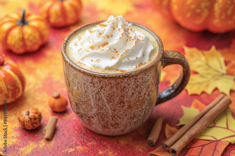 A Cup of Pumpkin Spice Latte with Whipped Cream and Cinnamon A Cup of Pumpkin Spice Latte with Whipped Cream and Cinnamon