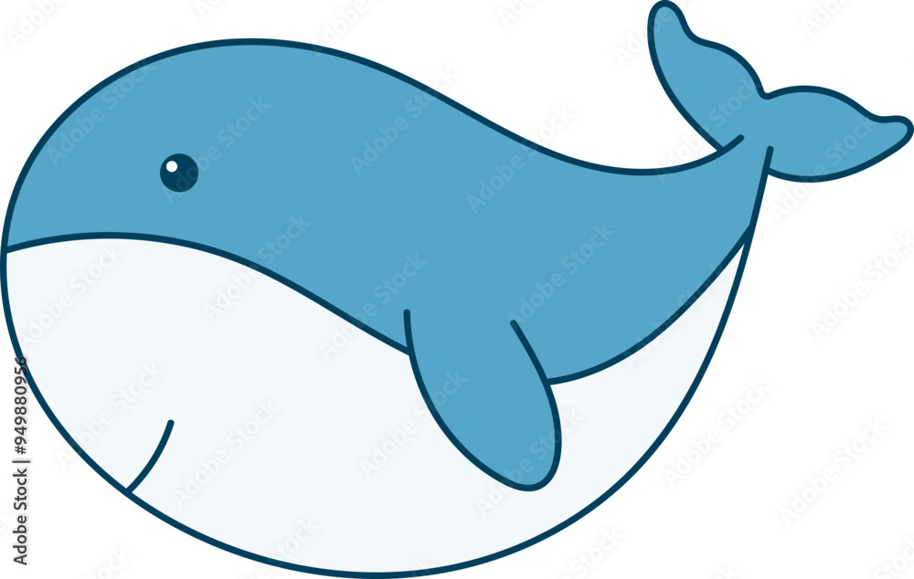 Obraz premium Cute whale clipart design illustration