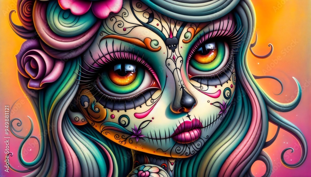 Fototapeta premium Catrinas Fantásticas: Almas de Color