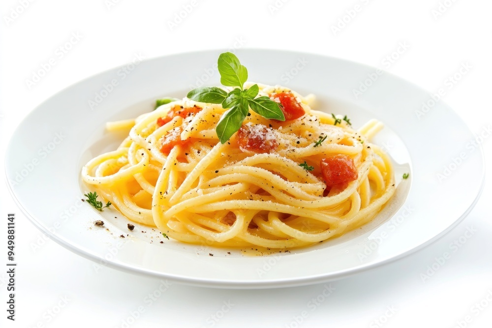Delicious Plate of Spaghetti with Tomatoes and Basil Delicious Plate of Spaghetti with Tomatoes and Basil