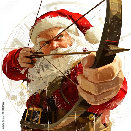 Santa Claus with Bow and Arrow