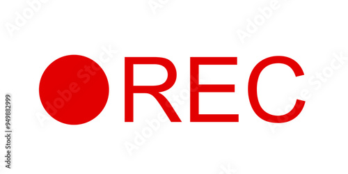  Recording mark icon. Camera video recording icon and logo