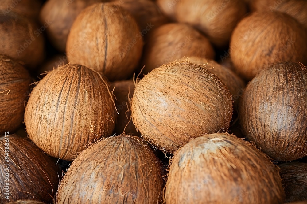 Texture of fresh coconuts, closeup. Generative AI. Texture of fresh coconuts, closeup. Generative AI.
