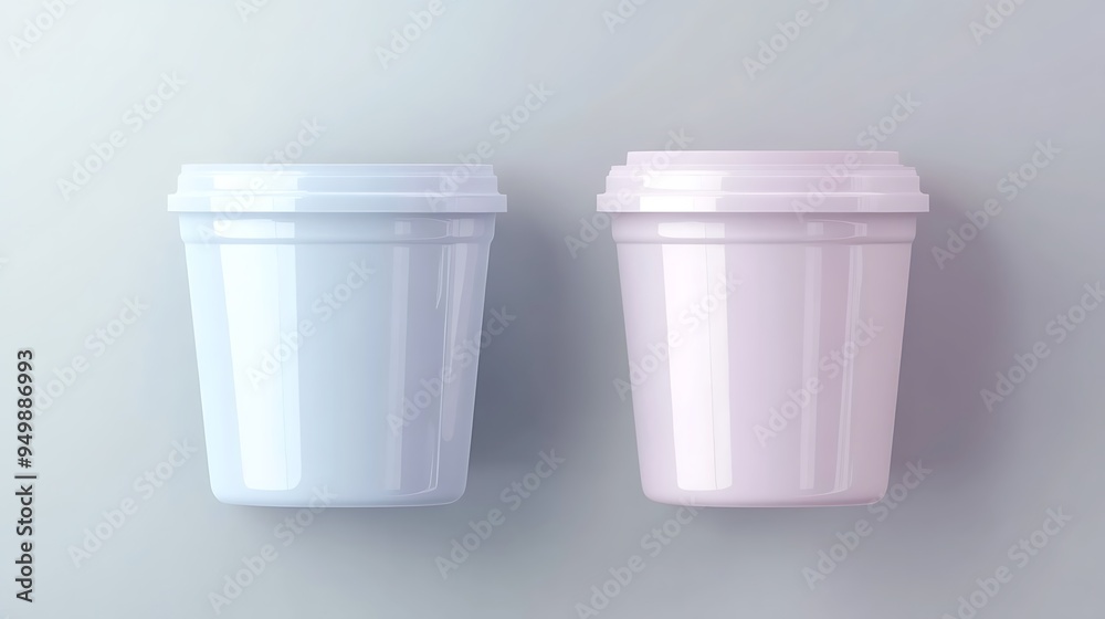 Empty bucket with cap top view mockup