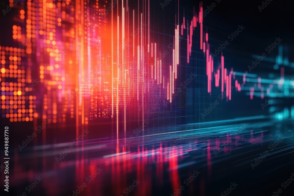 Stock market chart lines financial graph on technology abstract background represent Stock market chart lines financial graph on technology abstract background represent